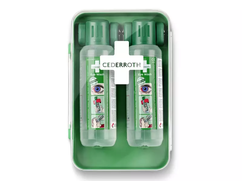 Cederroth 51011040 wandhouder gesloten met 2x oogspoelfles 500 ml