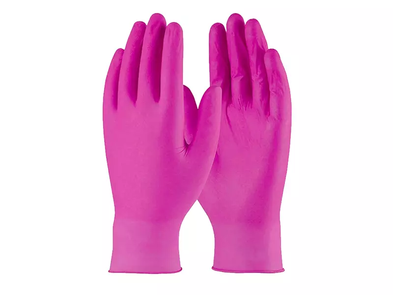 Disposable handschoen nitril ongepoederd 240 mm roze