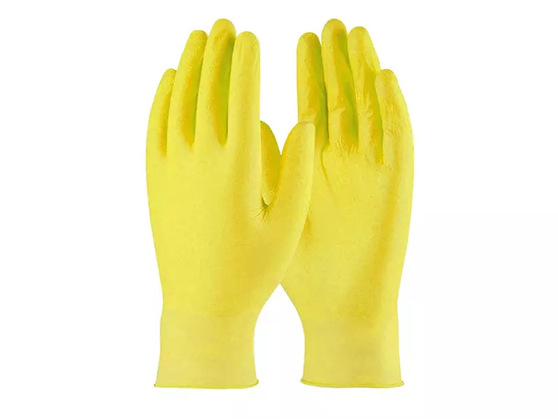 Disposable handschoen nitril ongepoederd 240 mm geel