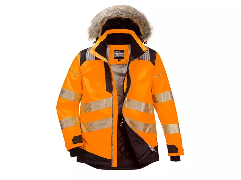 Portwest PW369 Hi-Vis parka zwart/fluo oranje