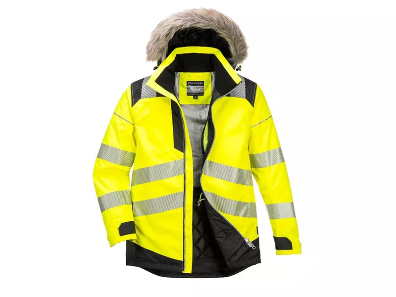 Portwest PW369 Hi-Vis parka zwart/fluo geel