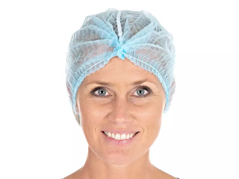 Disposable haarnetjes detecteerbaar wokkel non-woven polypropyleen 60 cm blauw