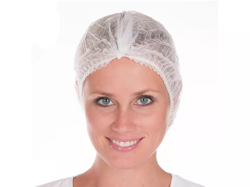 Disposable haarnetjes detecteerbaar wokkel non-woven polypropyleen 60 cm wit