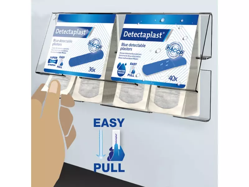 Detectaplast pleisterdispenser Elastic Tear&Wear en Waterproof pleisters detecteerbaar 25x72 mm