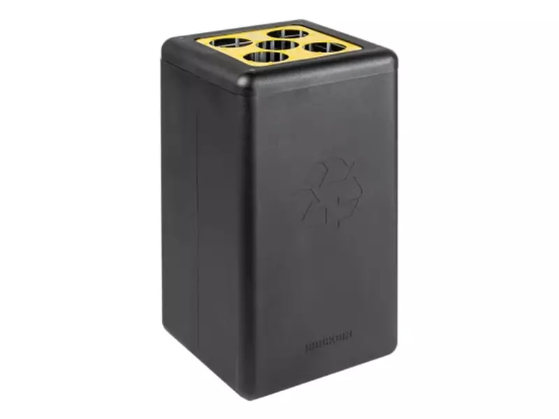 BrickBin bekerbak met 5 gaten zwart/geel