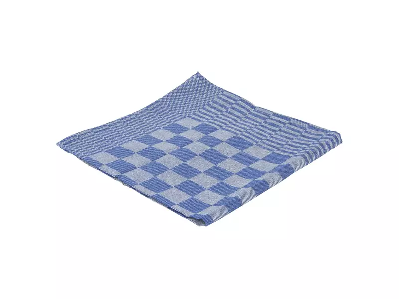 Theedoek geblokt luxe 65x65 cm blauw