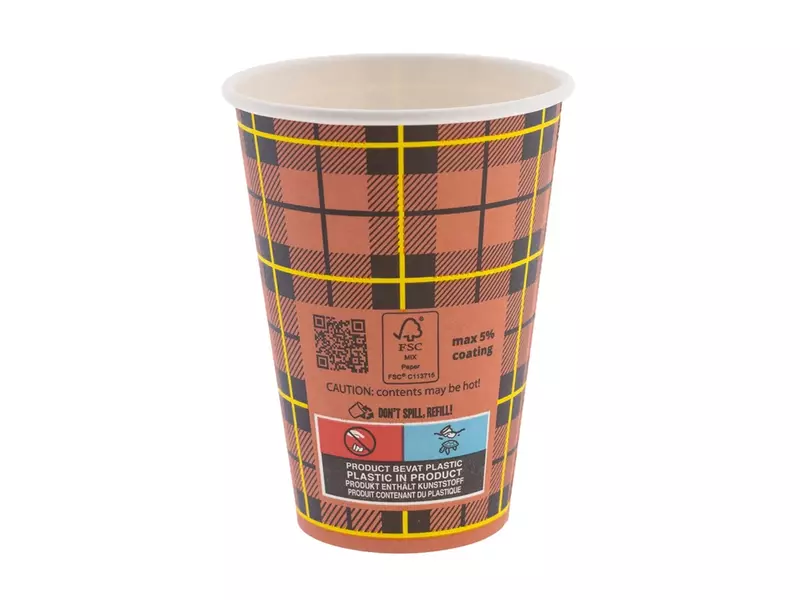 Koffiebekertjes karton 5% coating Ø7,03x9,2 cm 180 ml scotty rood