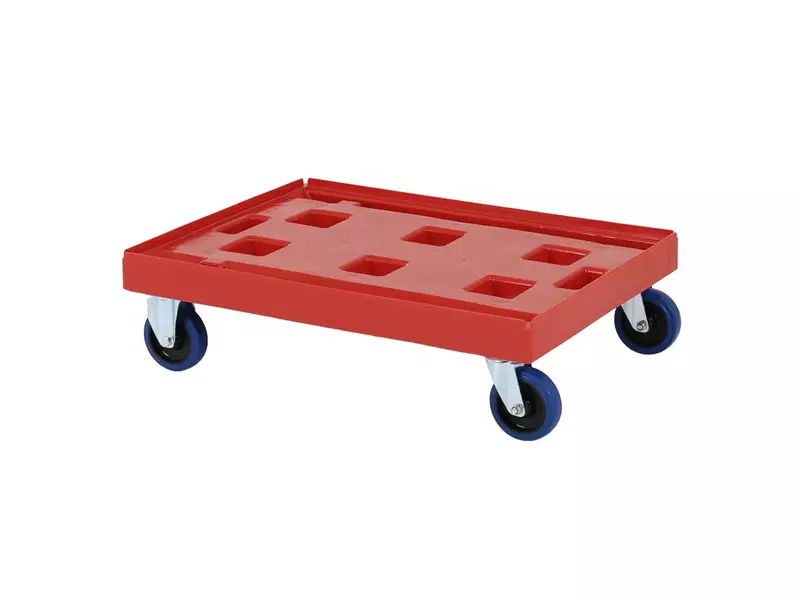 Kunststof onderstel gegalvaniseerde gaffels 800x600 mm rood