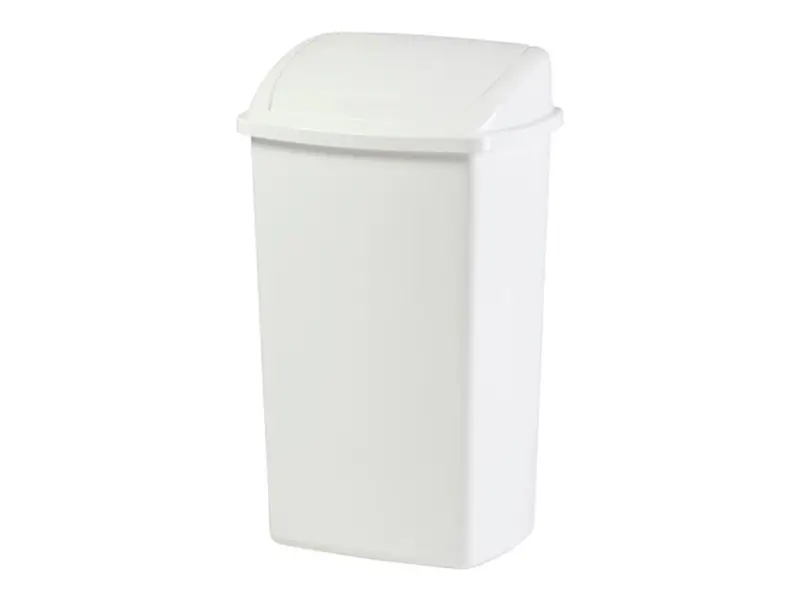 Afvalbak met swingdeksel kunststof 50 liter wit