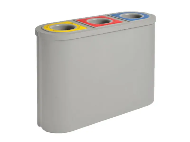 Afvalbak HDPE EKO Triomf VB 716357 3x45 liter zwart