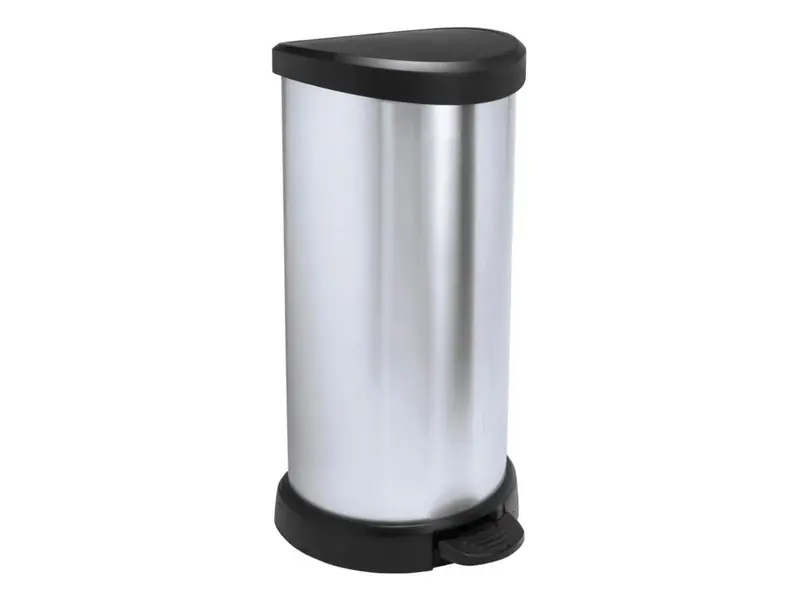 Curver Decobin Pedaalemmer 5 liter zilver/zwart