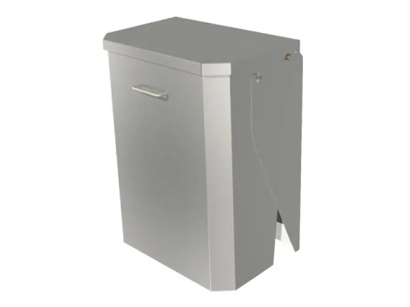 Afvalzakhouder wandmontage RVS gesloten uitvoering 40 liter