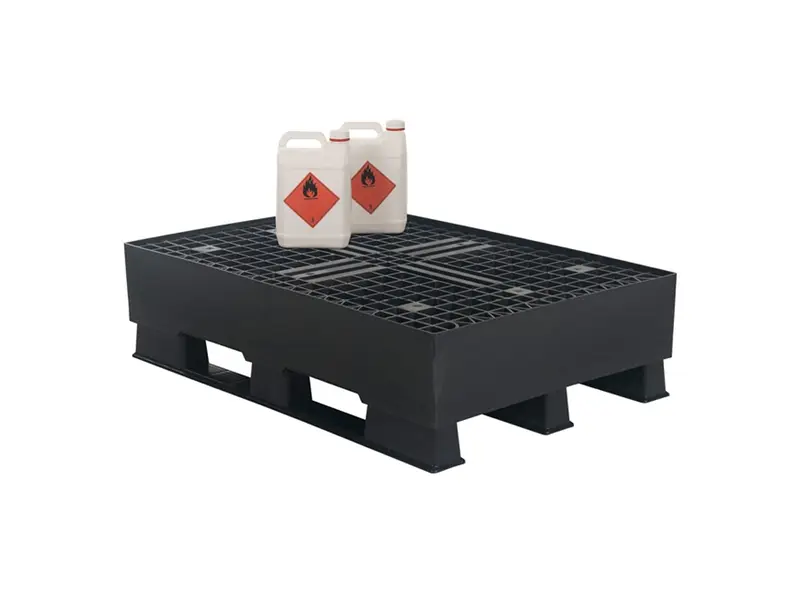 Opvangpallet met rooster 1200x800x310 mm 120 liter zwart