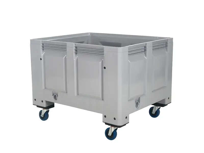 Palletbox 4 wielen Big Box 1200x1000x915 mm 670 liter grijs