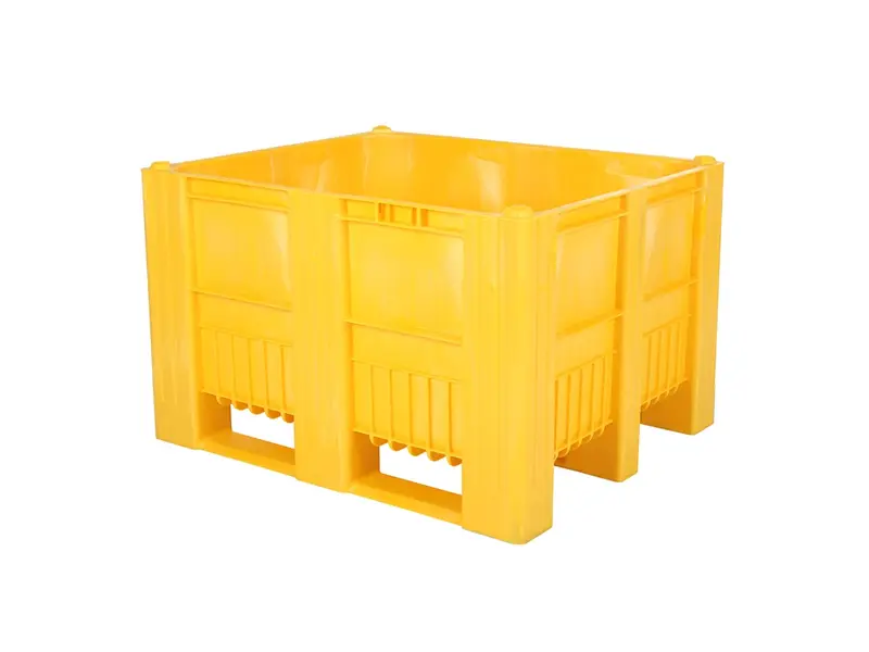 Palletbox CB3 3 sledes 1200x1000x740 mm 610 liter geel