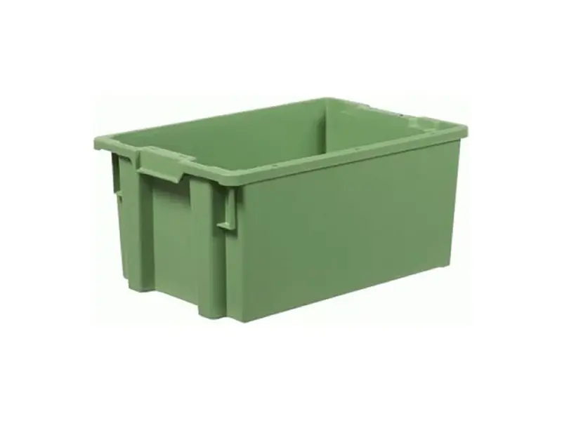 Gesloten stapel-nestbare bak 800x400x350mm 87 liter groen
