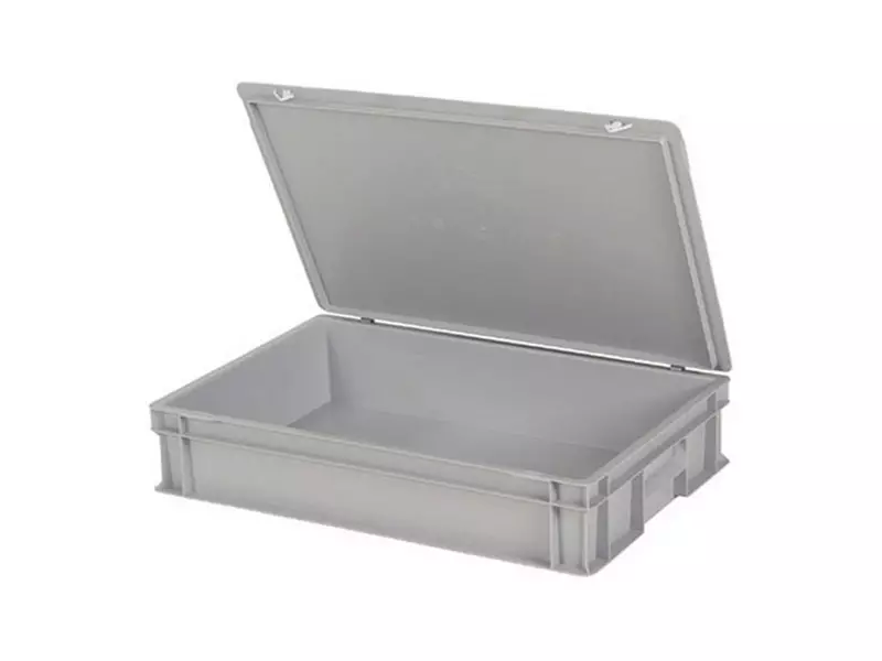 Stapelbak gesloten met deksel 600x400x135 mm 23 liter grijs
