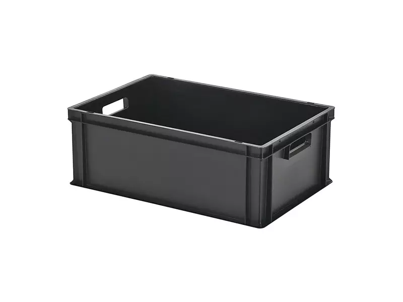 Stapelbak Euronorm 600x400x220 mm 43,3 liter zwart