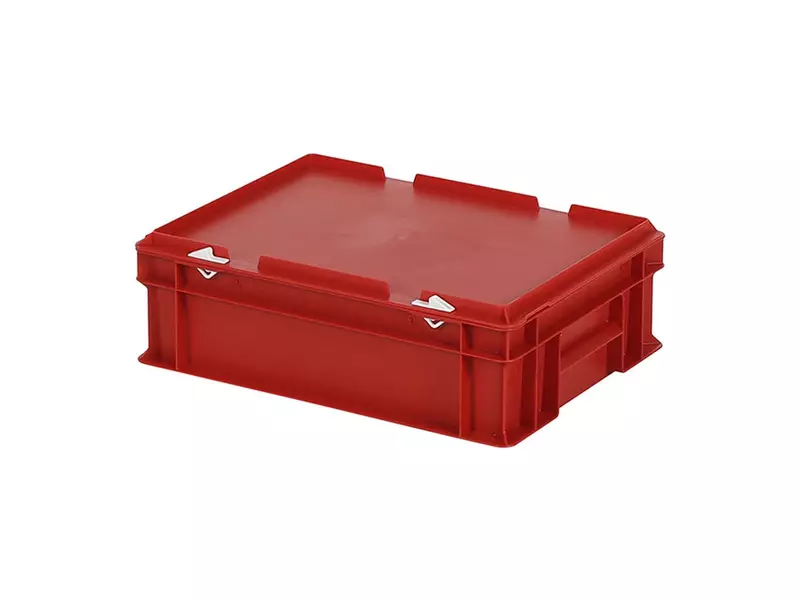 Stapelbak met deksel Euronorm 400x300x133 mm 11 liter rood
