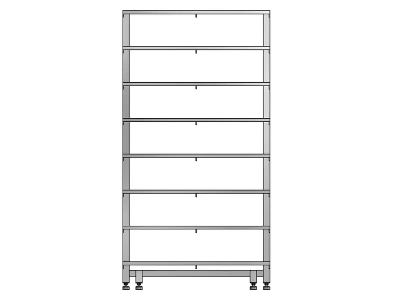 Schoenenrek vloerstaand 8 etages RVS 900x400x1710 mm