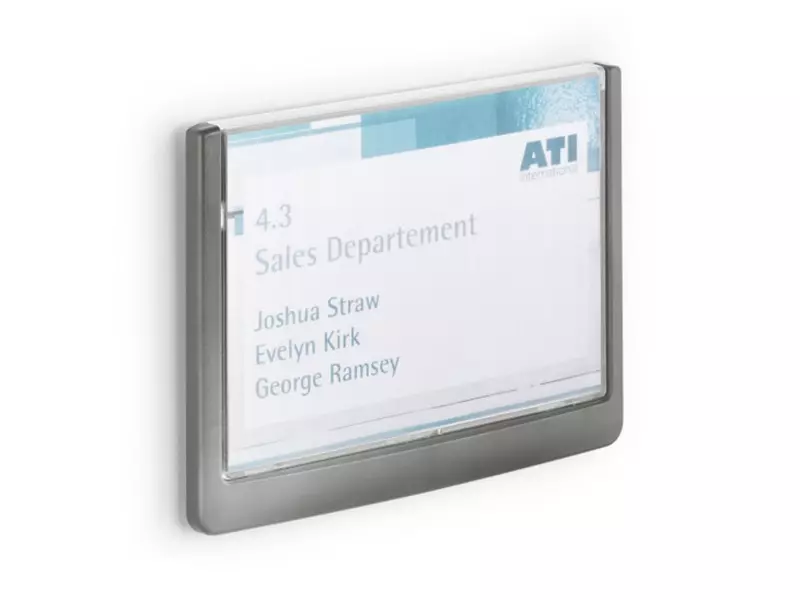 Durable deurbord Click Sign 149x105,5 mm zilvergrijs
