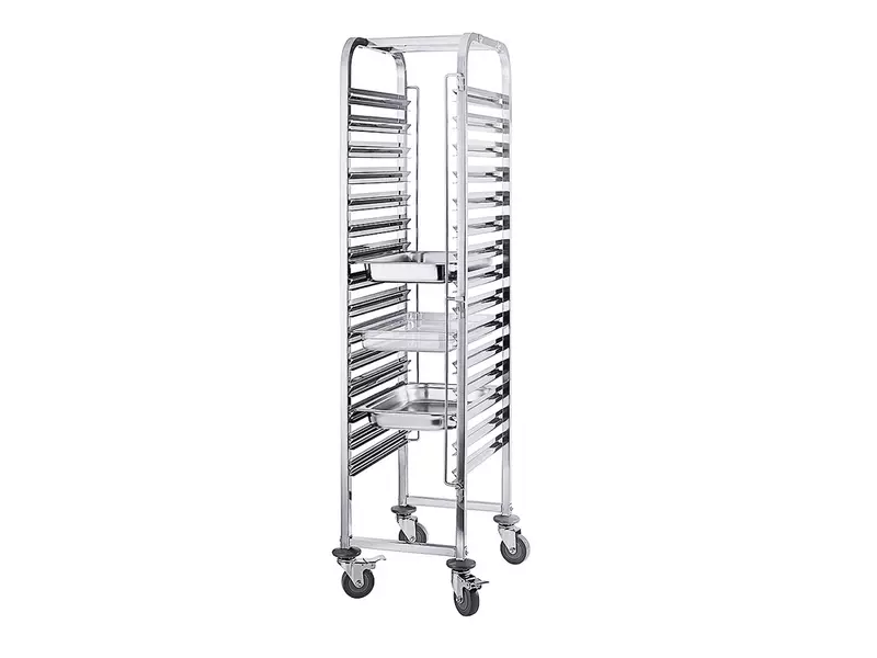 Gastronorm wagen RVS voor 15 1/1 bakken 65 mm