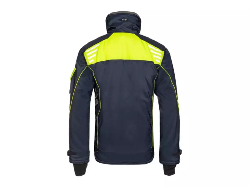 Sioen Nibas 3338A2PM1 diepvriesjas fluo geel-marineblauw