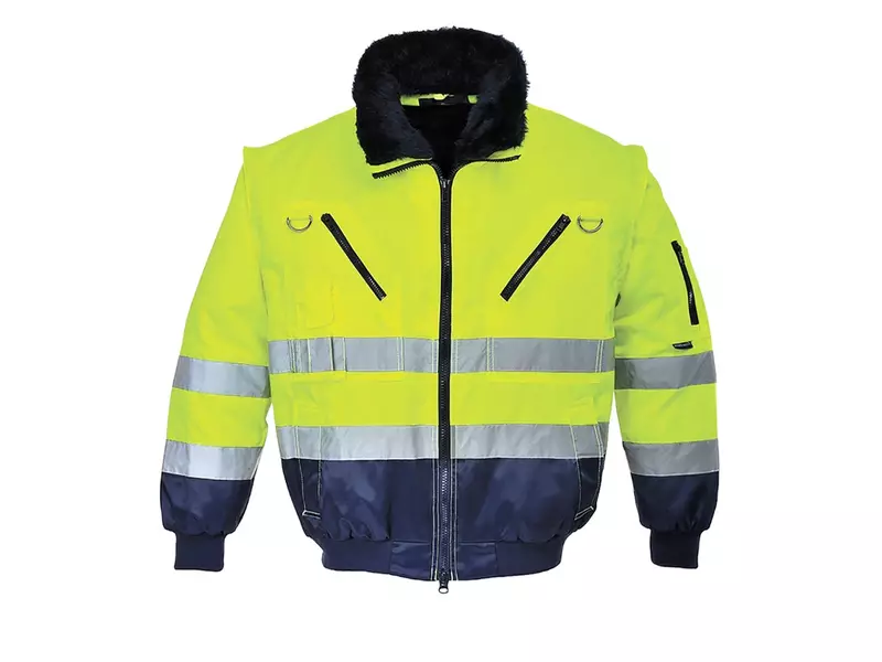 Portwest PJ50 Hi-Vis 3-in-1 pilotjack fluo geel/marineblauw