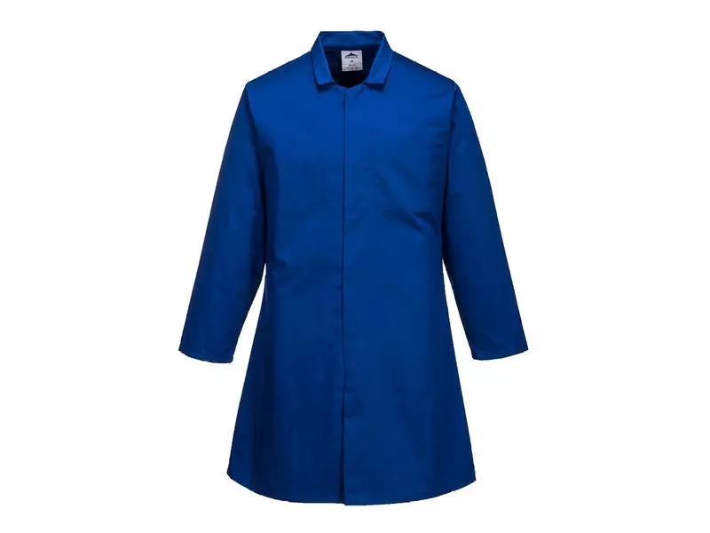 Portwest 2202 foodjas heren lang met borstzak korenblauw