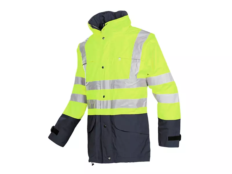 Sioen Brighton 132ZA2EJ4 signalisatie regenjas Hi-Vis geel/marineblauw