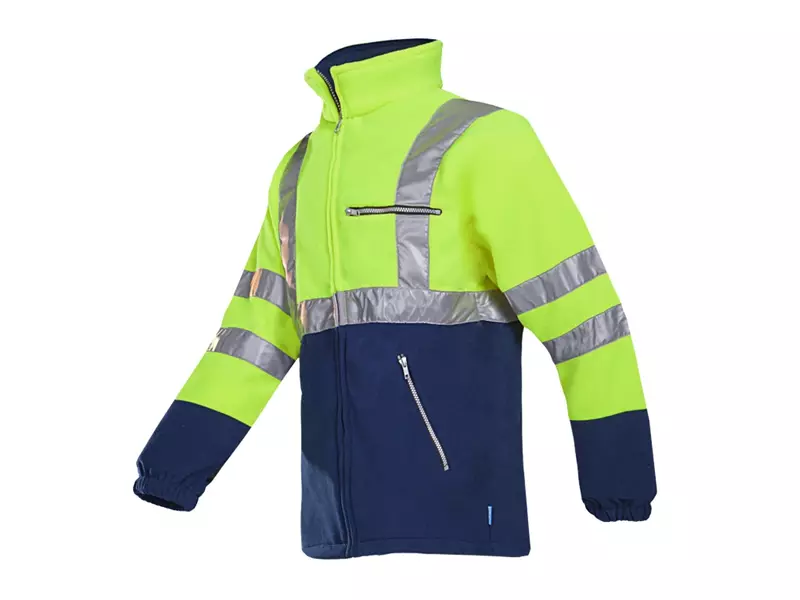 Sioen Kingley 497ZA2T01 signalisatie fleece jas Hi-Vis geel/marineblauw