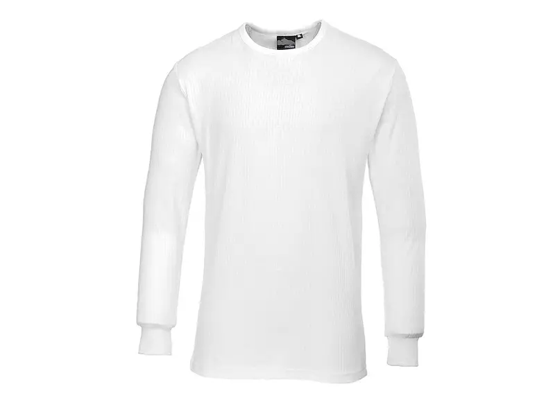Portwest B123 thermisch T-shirt lange mouwen wit