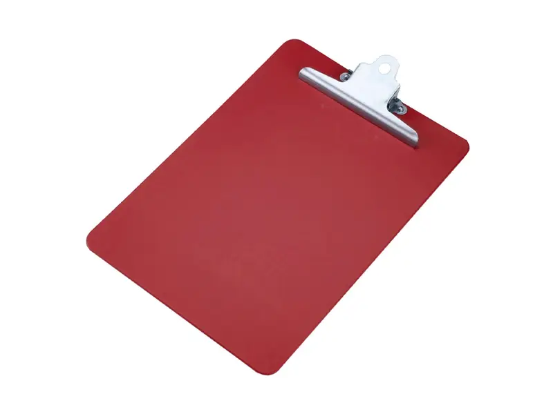 Detectamet klembord staand detecteerbaar PP zware clip RVS rood