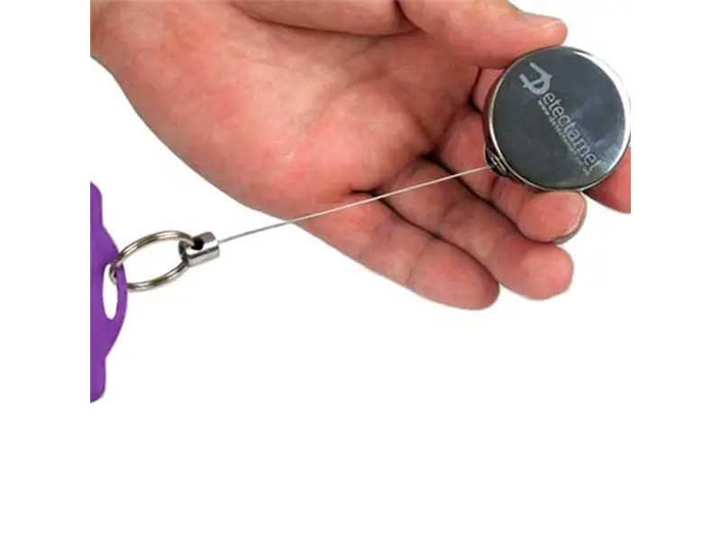 Detectamet sleutelhanger detecteerbaar uittrekbaar RVS nylon 70 cm