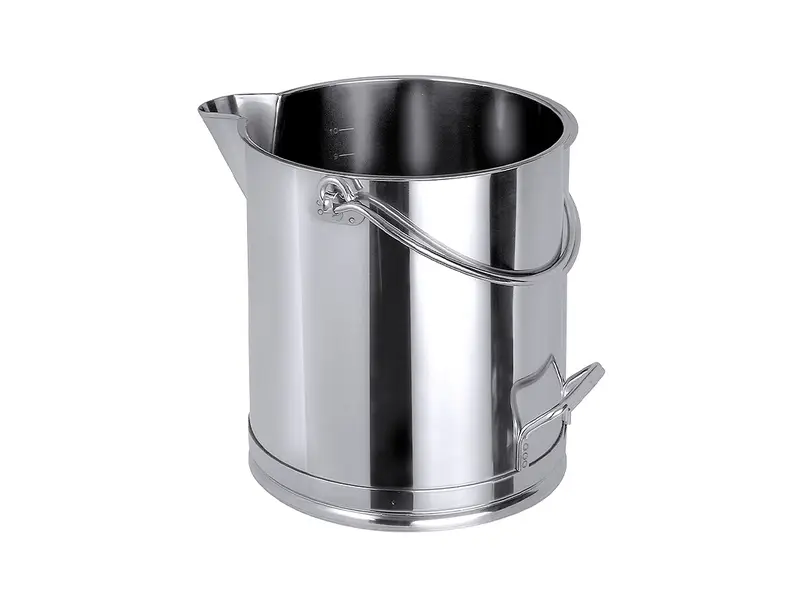 Emmer recht met schenktuit RVS 18/10 15 liter