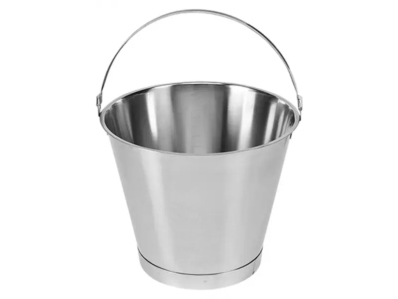 Emmer RVS met versterkte bodem 10 liter