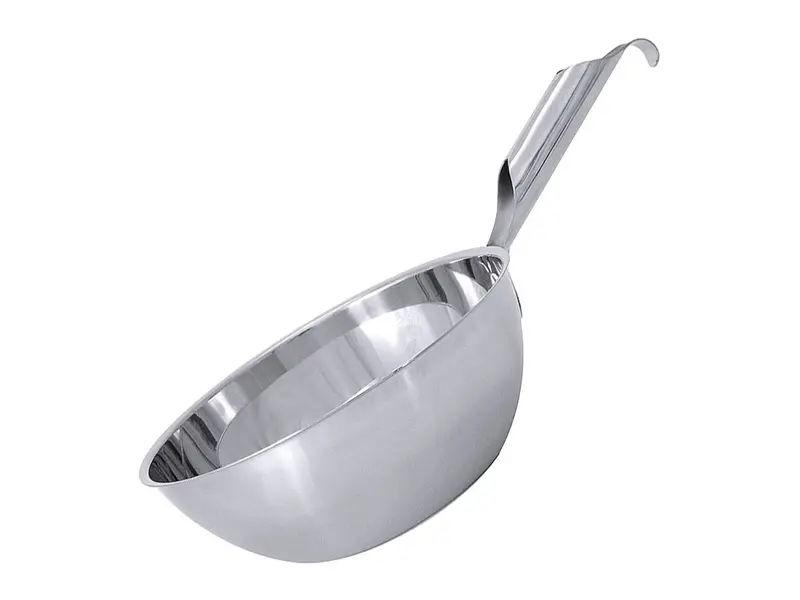 Ronde handschep met hol handvat RVS 18/10