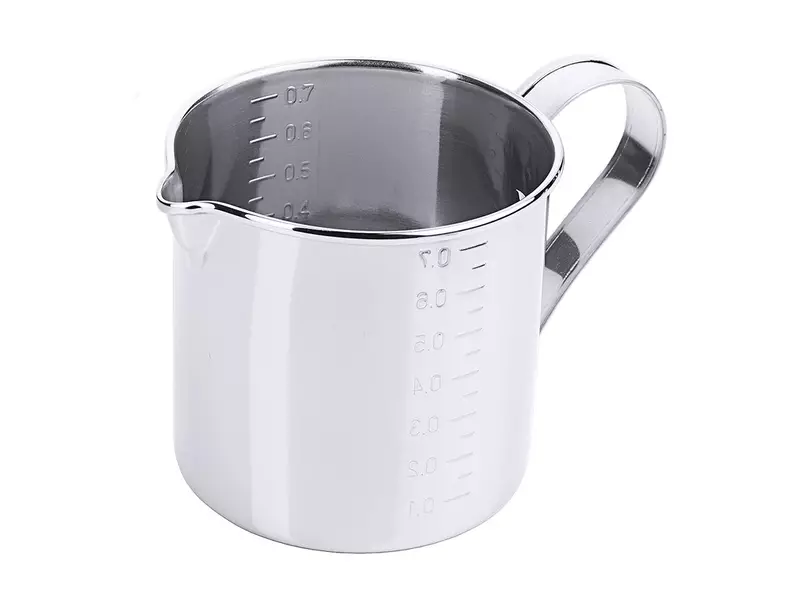 Maatbeker met maatverdeling en schenktuit RVS 18/10 700 ml