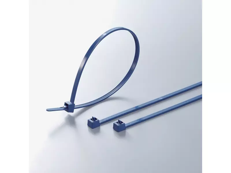 HellermannTyton 111-00937 PA66MP bundelband hersluitbaar detecteerbaar 250x4,6 mm blauw