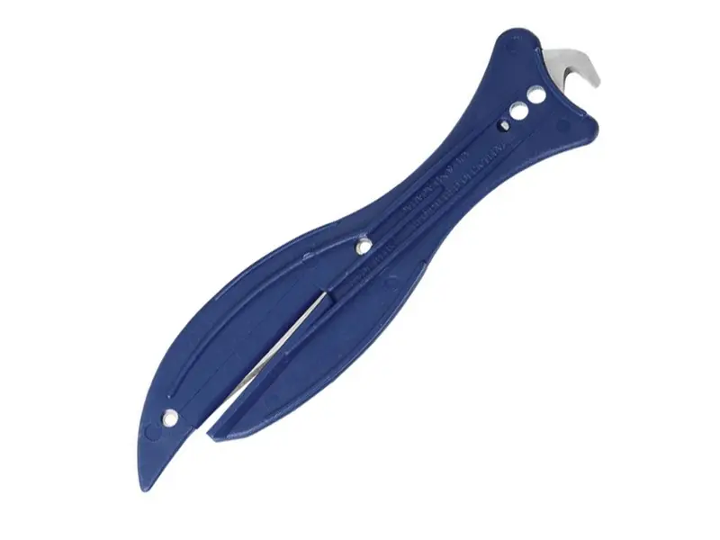 Detectamet SK108 MT veiligheidsmes detecteerbaar met haakmes blauw