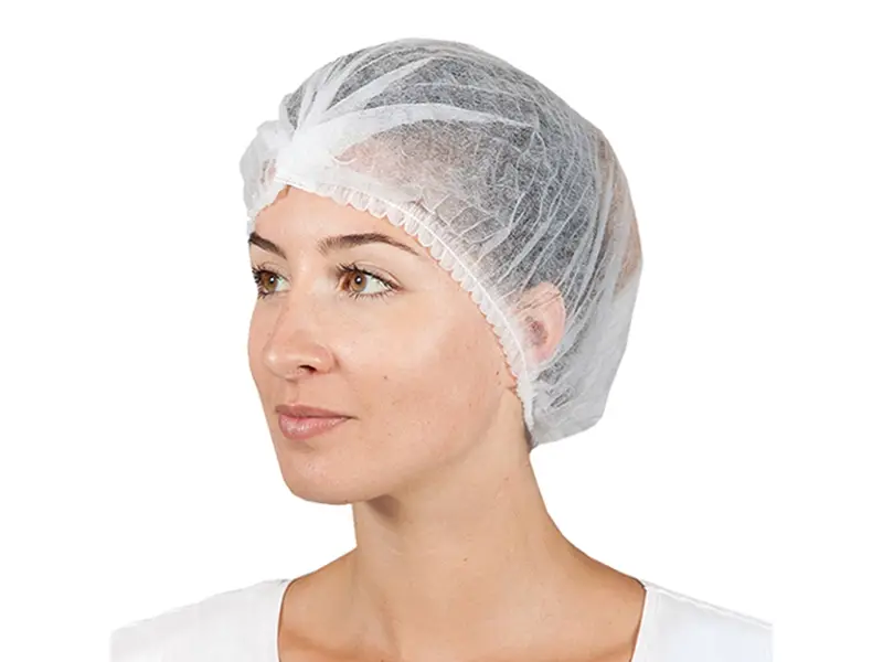 Hycare disposable haarnetjes detecteerbaar wokkel non-woven polypropyleen wit