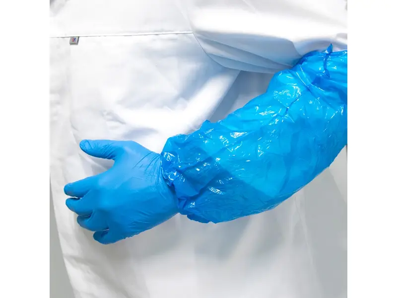 Hycare disposable overmouw detecteerbaar PE 30 mu blauw