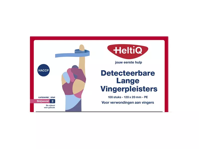 HeltiQ detecteerbare lange vingerpleisters PE 120x20 mm