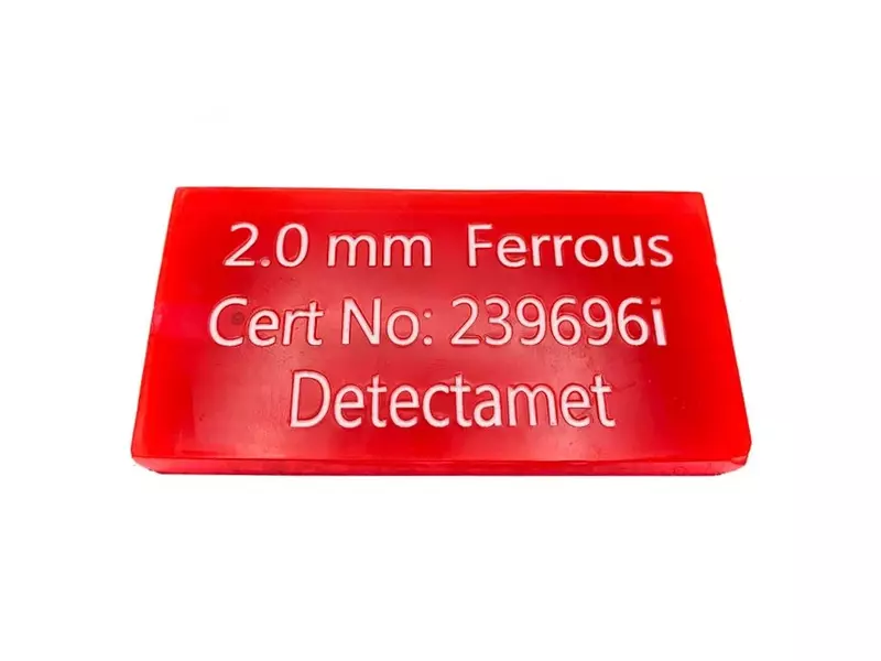 Detectamet metaaldetectie testkaart acryl FE rood