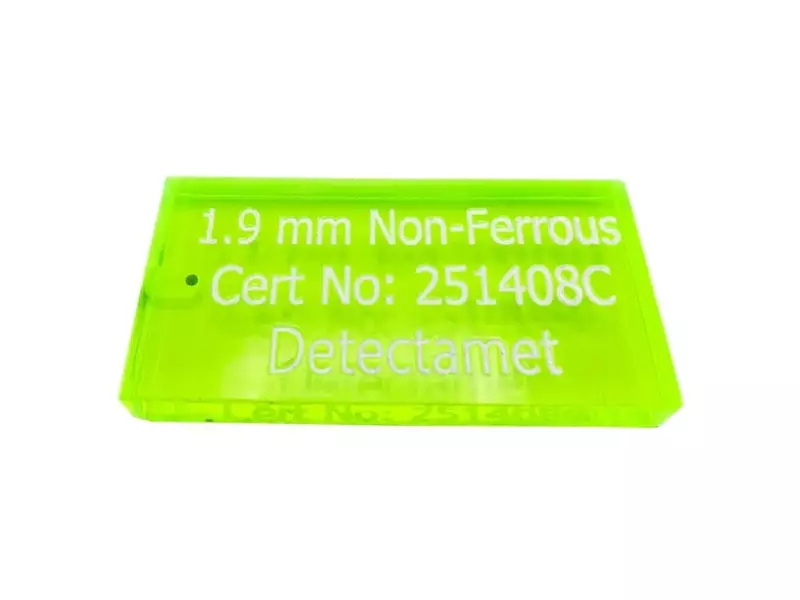 Detectamet metaaldetectie testkaart acryl NON FE groen