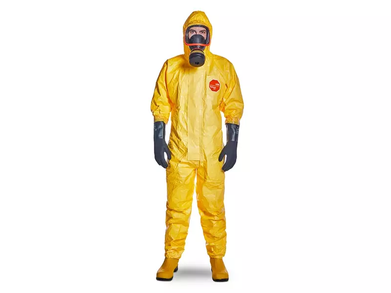 DuPont Tychem 2000 C CHA5 wegwerpoverall met capuchon geel