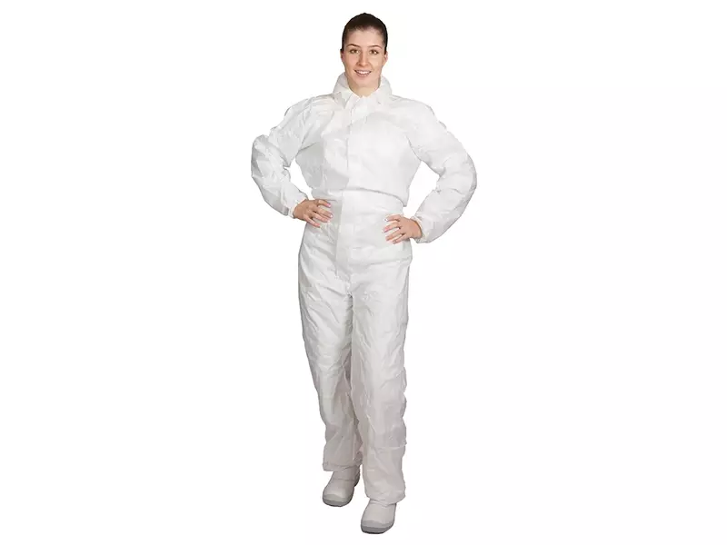 Hycare wegwerpoverall met kraag wit maat 2XL