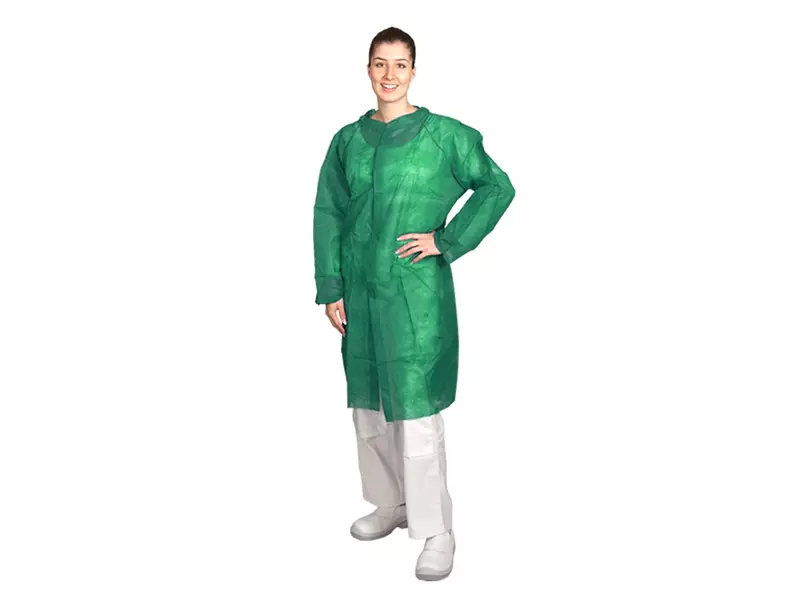 Hycare disposable bezoekersjas met klittenband non-woven polypropyleen groen