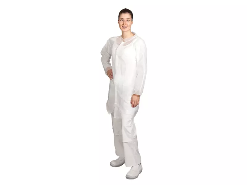 Hycare disposable bezoekersjas met klittenband non-woven polypropyleen wit