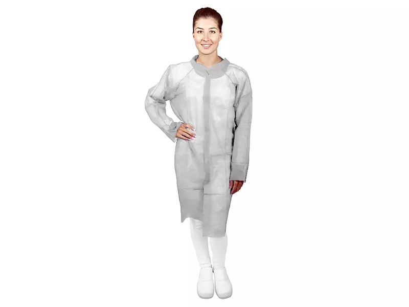 Hycare disposable bezoekersjas basic met klittenband non-woven polypropyleen wit